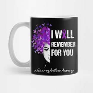 Butterflies I Will Remember Alzheimer's And Brain Awareness Mug